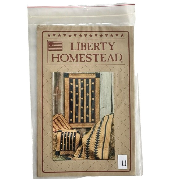 LIBERTY HOMESTEAD THE BAR QUILT PATTERN FLYING GEESE & STARS PATRIOTIC QUILT - Picture 1 of 2